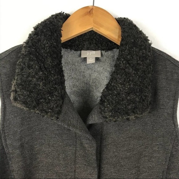 J. Jill Brown Faux Fur Sweater Vest S Small - Picture 3 of 13